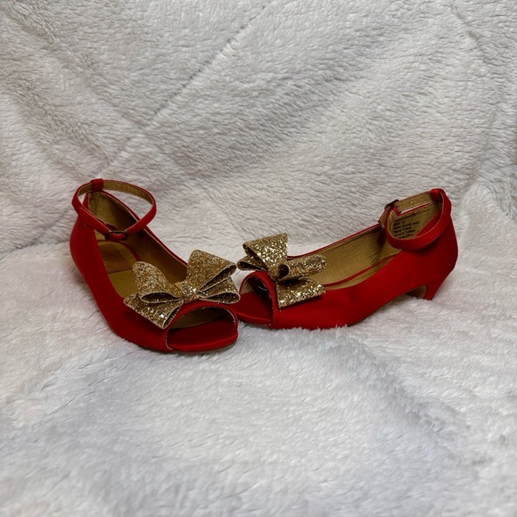 JoyFolie Kids size 2 Valeria short heels in red and gold - Picture 6 of 6